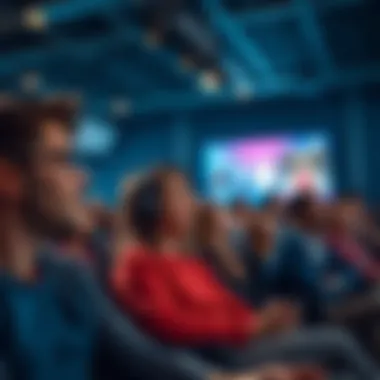 Engaged audience participating in an online quiz