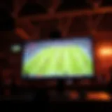 Live football match streaming on a computer screen