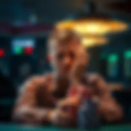 Illustration depicting the psychological struggle of gambling addiction