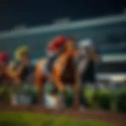 Thoroughbred horse racing at a prestigious track