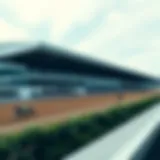 A scenic view of a Japanese horse racing track