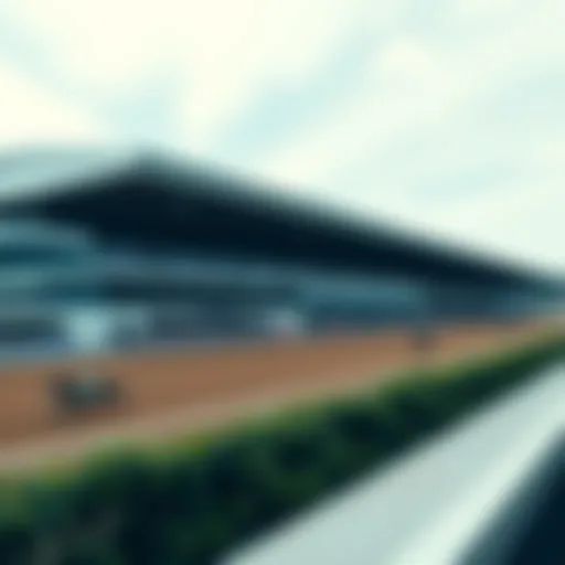 A scenic view of a Japanese horse racing track