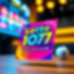 Illustration of Lotto 1077 ticket showcasing vibrant colors and design.