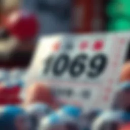 Illustration of lottery ticket with winning numbers