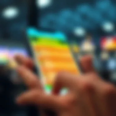 A close-up of a smartphone displaying a lottery results application, emphasizing technology in checking results