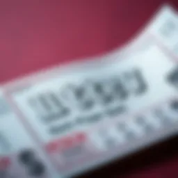 A detailed view of a lottery ticket showcasing its intricate design and features.