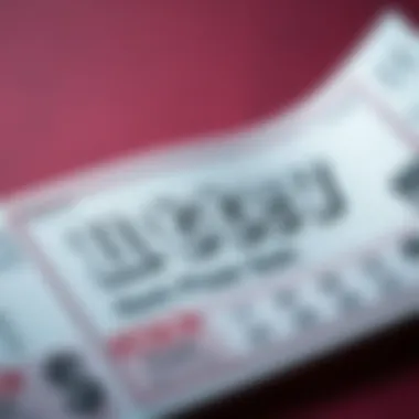 A detailed view of a lottery ticket showcasing its intricate design and features.