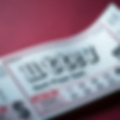 A detailed view of a lottery ticket showcasing its intricate design and features.