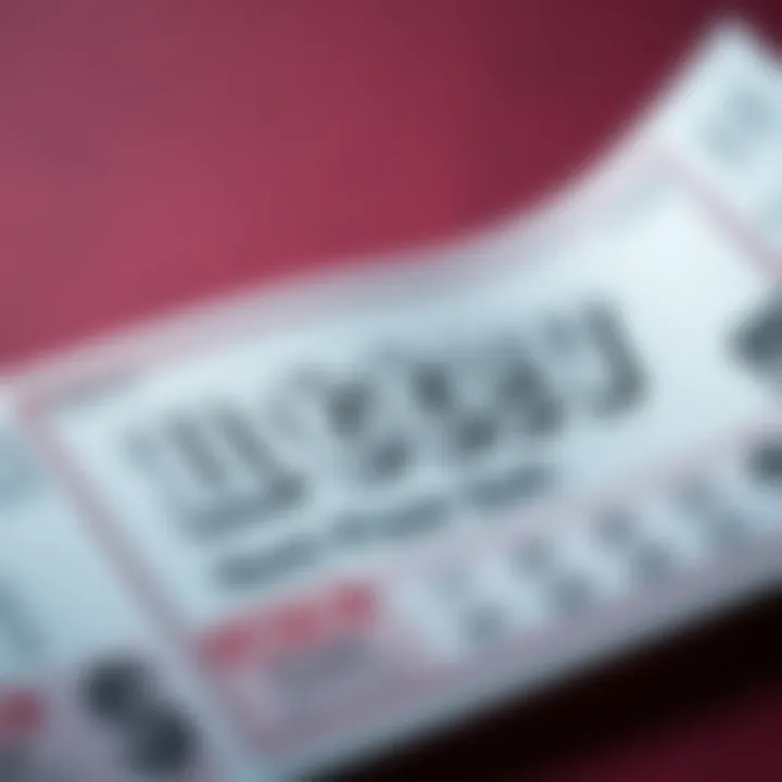 A detailed view of a lottery ticket showcasing its intricate design and features.