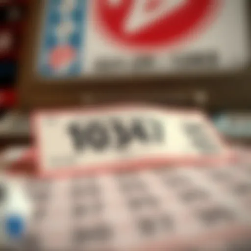 Illustration of lottery ticket with drawn numbers