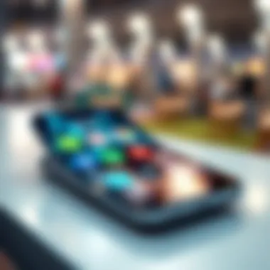 A modern smartphone displaying various mobile apps