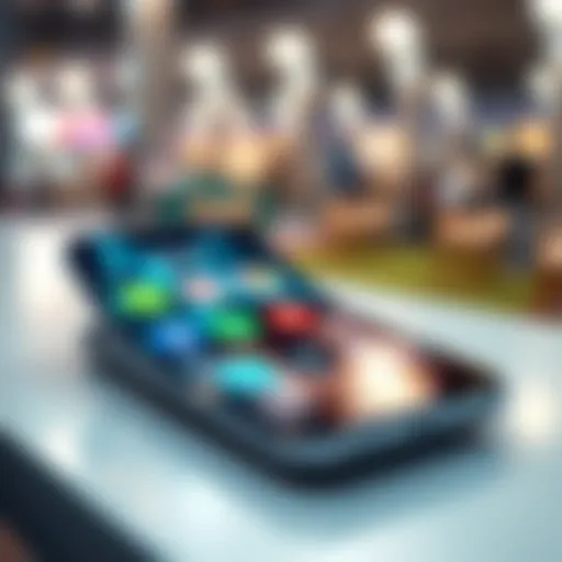 A modern smartphone displaying various mobile apps
