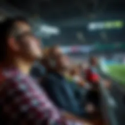 Spectators watching a live sports event